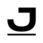 Logo noir lettre J avec base horizontale